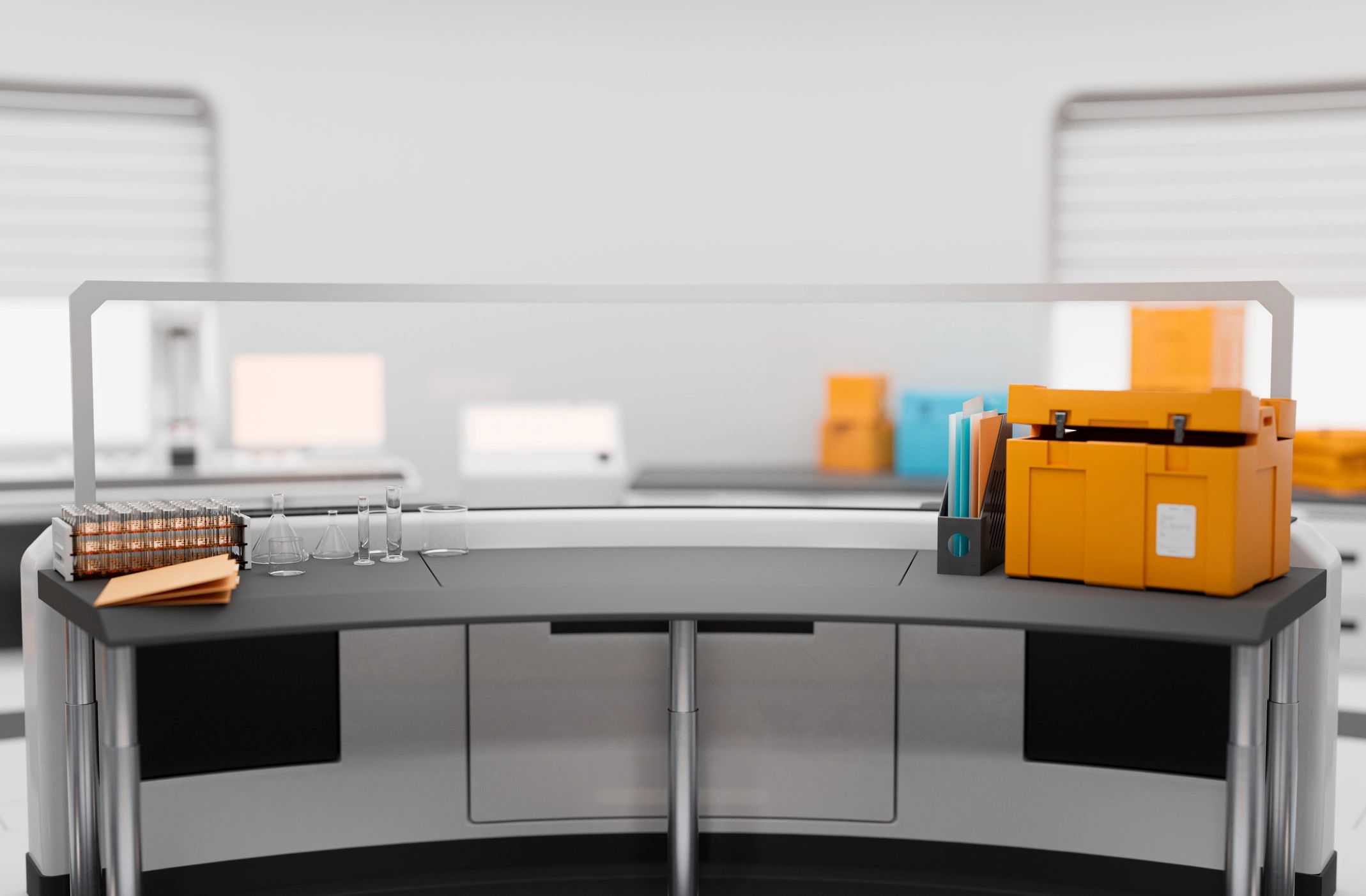Work desk in a professional facility
